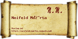 Neifeld Márta névjegykártya